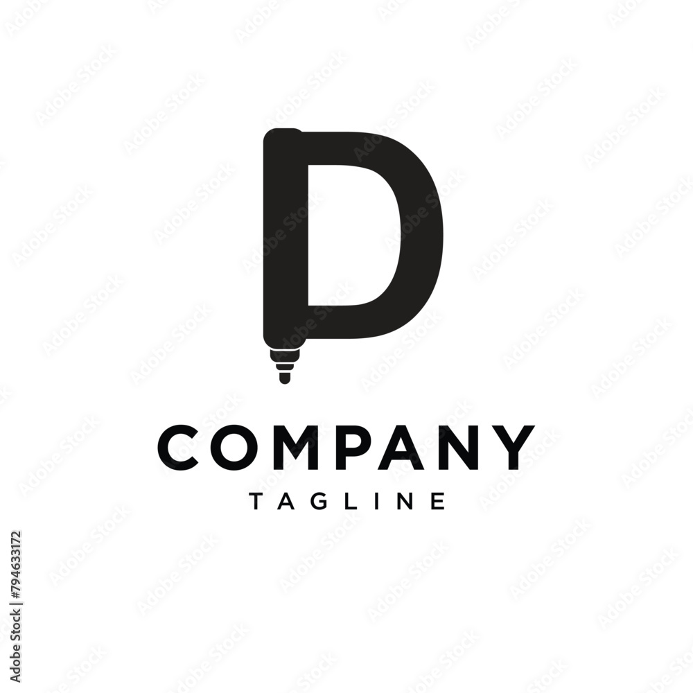 Letter D whiteboard marker logo icon vector template.eps Letter D whiteboard marker logo icon vector template.eps