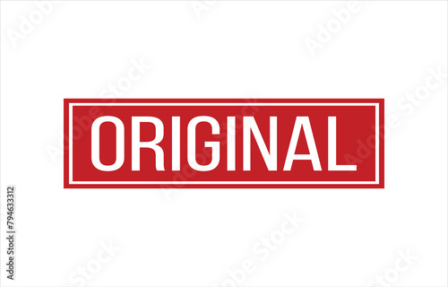 Red Original Rubber Stamp Seal Vector