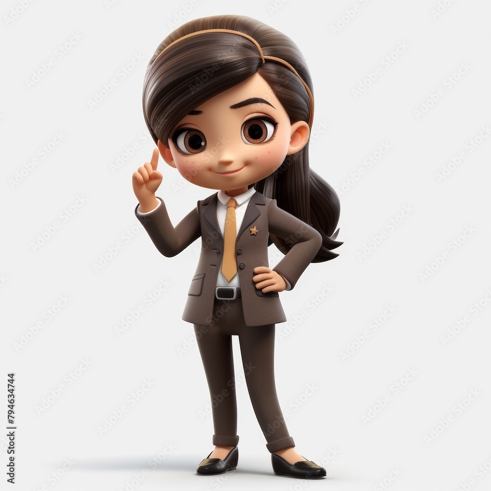 business advisory through the charming depiction of a 3D cartoon character, embodying the essence of a professional woman in a business suit, poised to offer strategic guidance and expertise. business advisory through the charming depiction of a 3D cartoon character, embodying the essence of a professional woman in a business suit, poised to offer strategic guidance and expertise.