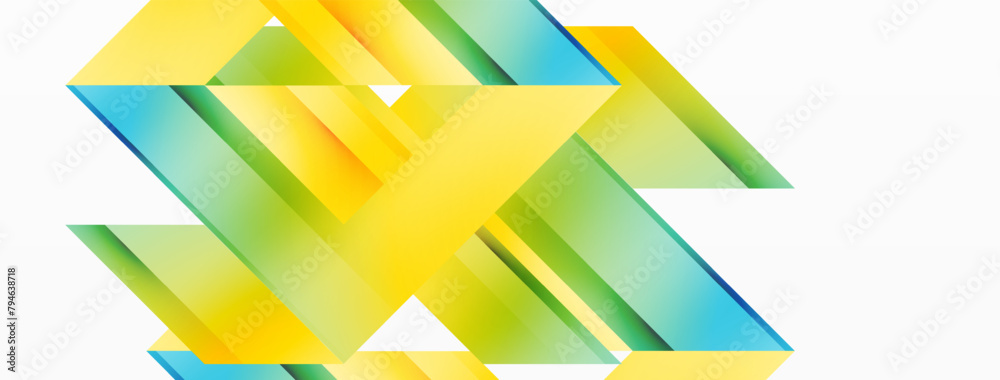 A vibrant composition of a yellow, green, and electric blue triangle on a white background, showcasing colorfulness and creative arts in a symmetrical pattern A vibrant composition of a yellow, green, and electric blue triangle on a white background, showcasing colorfulness and creative arts in a symmetrical pattern
