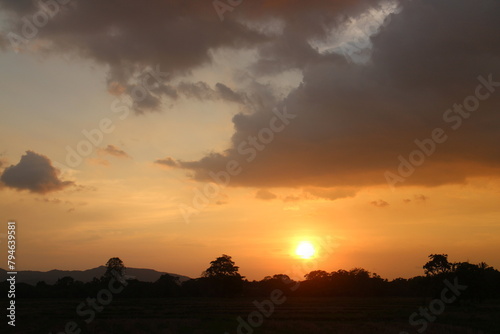 Sunset sky for background or sunrise sky and cloud at morning.