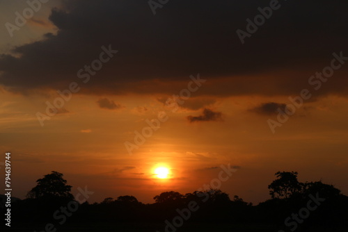 Sunset sky for background or sunrise sky and cloud at morning.