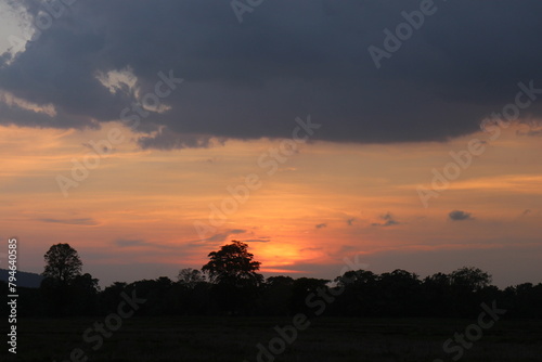 Sunset sky for background or sunrise sky and cloud at morning.