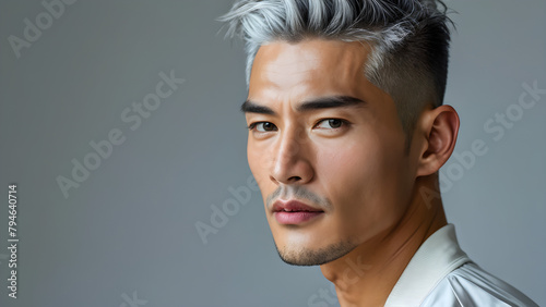 Stylish Middle-aged Man in Casual Chic Pastels, Effortless Elegance Relaxed Pastel Backdrop, Timeless Gray Middle-aged Style in Soft Pastels, Relaxed Sophistication Middle-aged Man in Pastel Ambiance