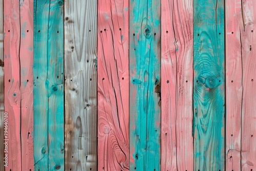 Colorful Painted Wooden Planks