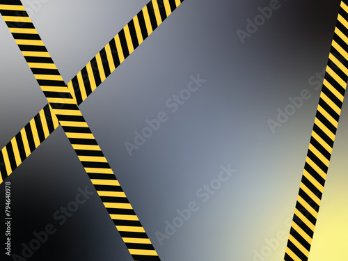 Wallpaper Mural Industrial construction striped yellow and black safety tape lines illustration with empty copy space isolated on horizontal gradient background.  Torontodigital.ca