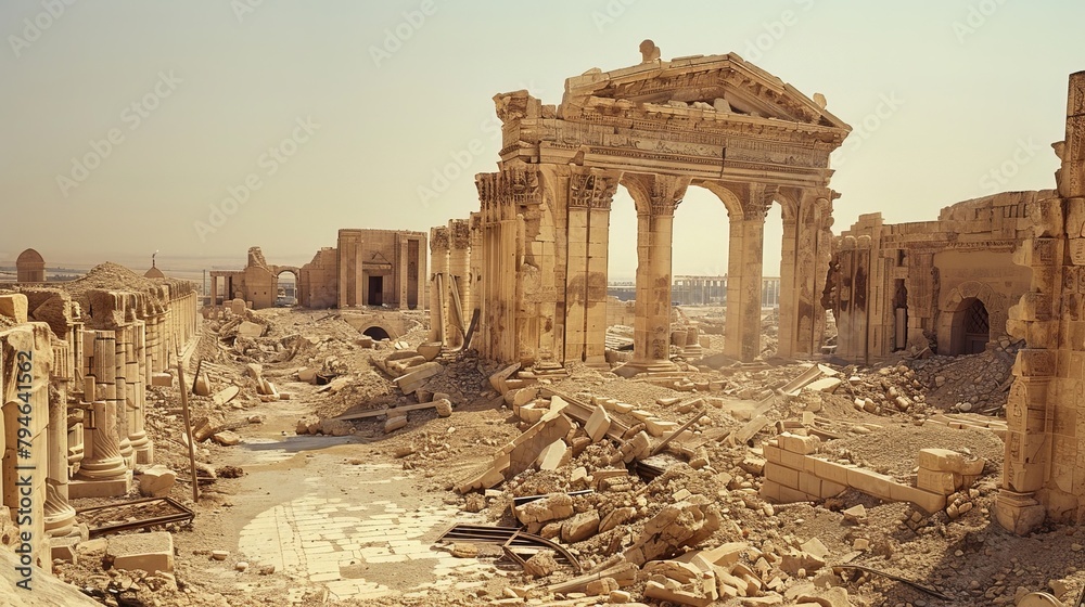 Destruction of cultural heritage sites due to warfare