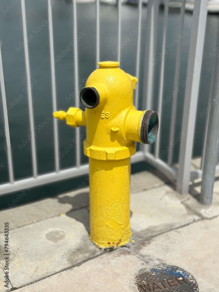 Yellow marina standpipe hydrant Yellow marina standpipe hydrant