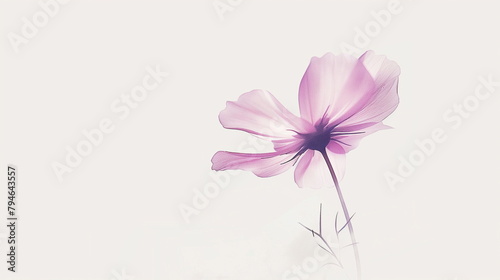 Close up of poppy flowers  single flower  anime style  white background - Generative AI
