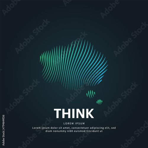 simple logo think bubble Illustration in a linear style. Abstract line art green think bubble Logotype concept icon. Vector logo Cloud, Thought bubble color silhouette on a dark background. EPS 10