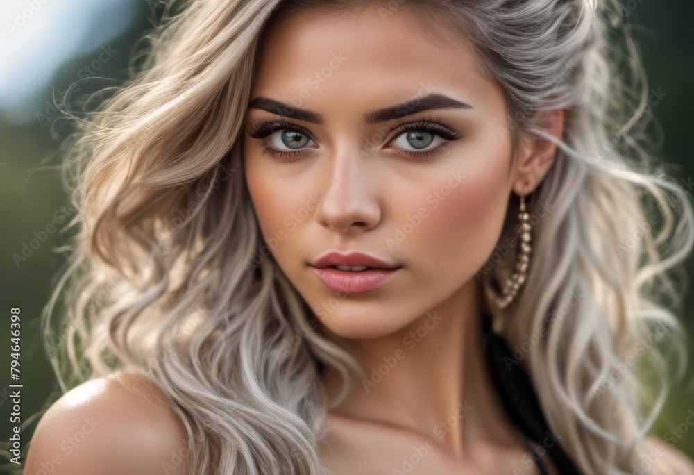 Naklejka premium A Portrait Of Breathtakingly Gorgeous, Exotic, Beautiful Woman. 