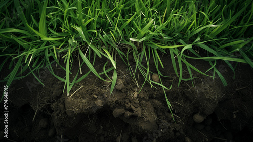 Grass and subsoil background
 photo