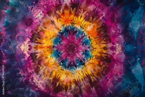 Vibrant Mandala Acrylic Pour Painting