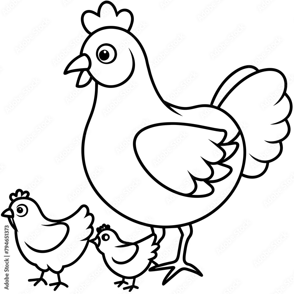 hen and chicken hen and chicken