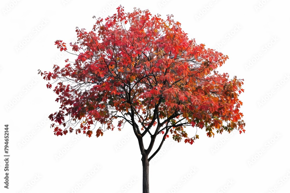 Maple tree photo on white isolated background
