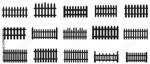 Fence icon set. Simple vector for web design isolated on white background.