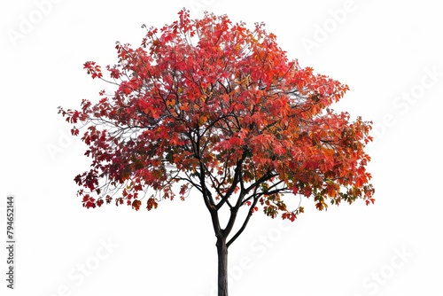 Maple tree photo on white isolated background