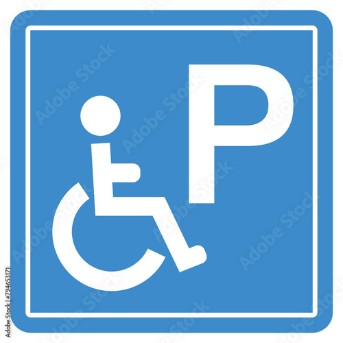 Disabled Parking Symbol Sign , safety equipment ,Vector Illustration