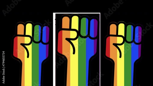 Manos de Orgullo LGBT+ Día Internacional contra la Homofobia, la Transfobia y la Bifobia. Sin fondo versión 4 photo