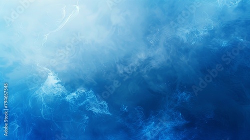 Dreamy blue smoke on a soft background - This image shows ethereal blue smoke floating gently across a soft blue background, conveying calmness and tranquility