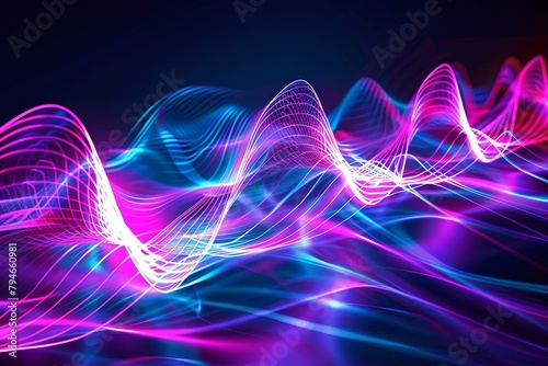 A wave of light captured in a blurred motion, illustrating the transmission of data using terahertz frequencies. Generative AI