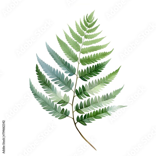 Fern leaves isolated on white background. Realistic vector illustration.