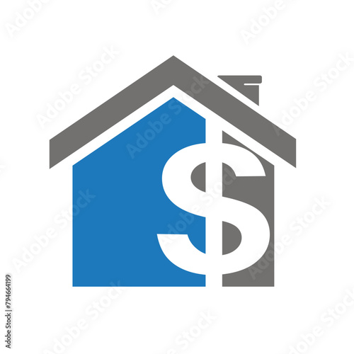 house or home with dollar sign in the middle