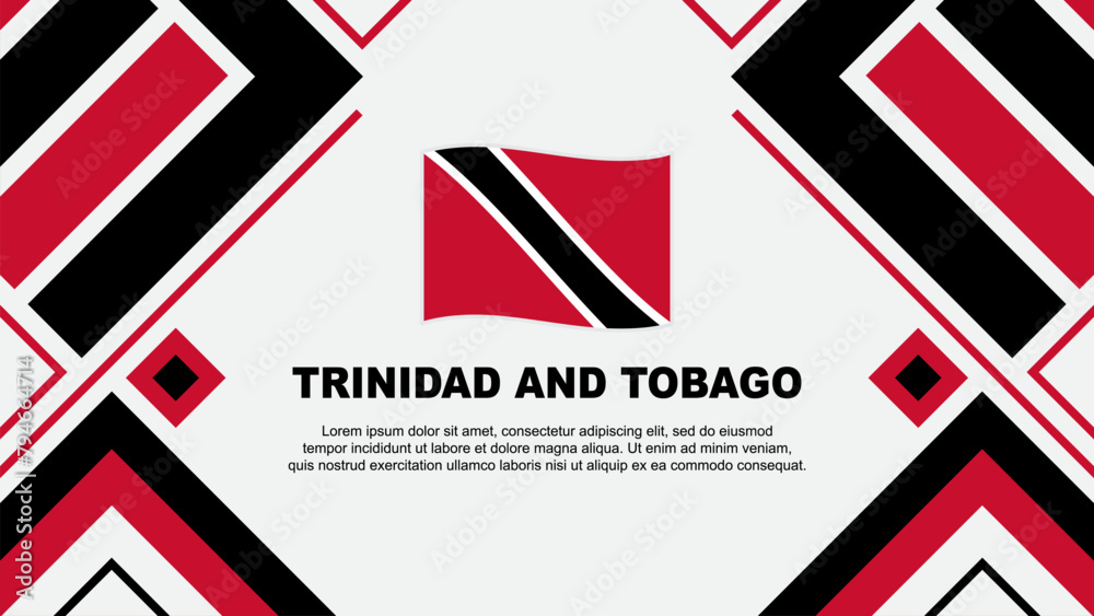 Fototapeta premium Trinidad And Tobago Flag Abstract Background Design Template. Trinidad And Tobago Independence Day Banner Wallpaper Vector Illustration. Trinidad And Tobago Flag