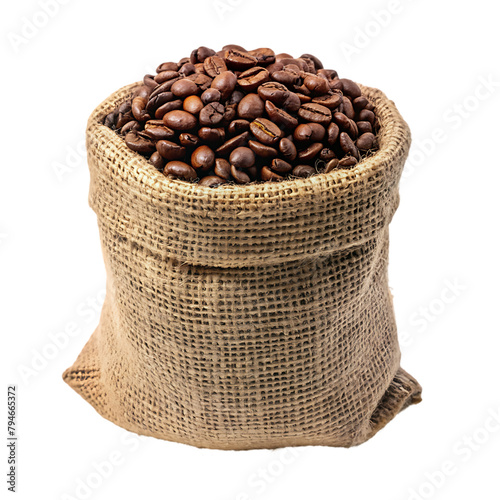 creat high quilt coffee beans in burlap sack