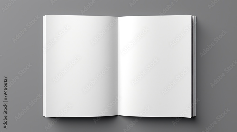 3D Rendering of Opened Blank White A4 Magazine Brochure Mockup
3D Rendering of Opened Blank White A4 Magazine Brochure Mockup