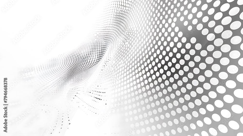Abstract white and gray color background with halftone effect, dot ...