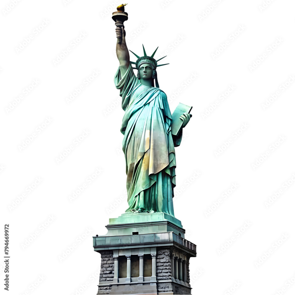 Fototapeta premium statue of liberty transparent background