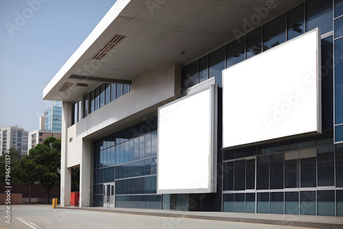 Building an outdoor sign board  an outdoor wallboard  an outside empty board  and an outdoor billboard design.