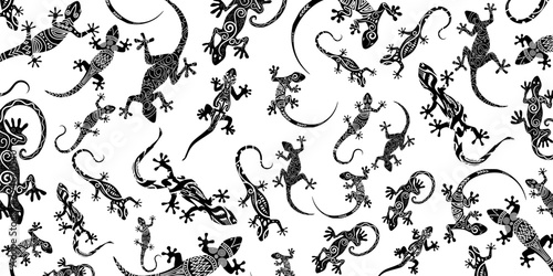 gecko - lizard pattern background (black on transparent)