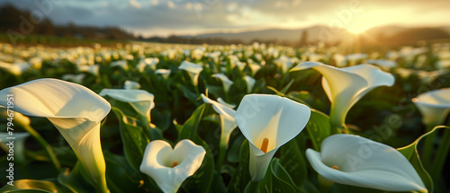 calla lily field landscape background
