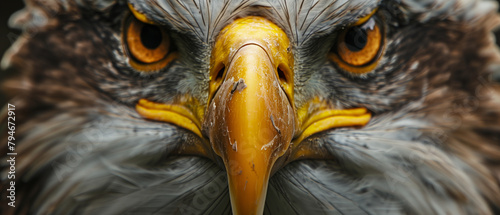 close up of eagle eyes