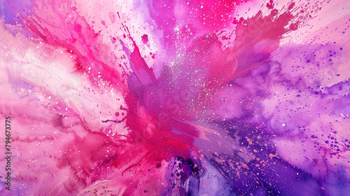 Bright pink and vivid purple gouache wallpaper creating a dynamic background for creativity. photo