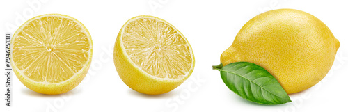 Lemon isolated on white background photo
