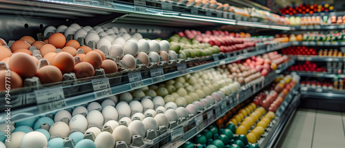 eggs in the supermarket background