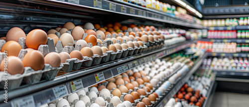 eggs in the supermarket background