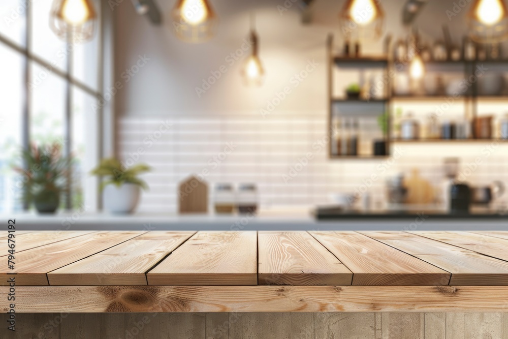 A kitchen with a wooden countertop and a window A kitchen with a wooden countertop and a window