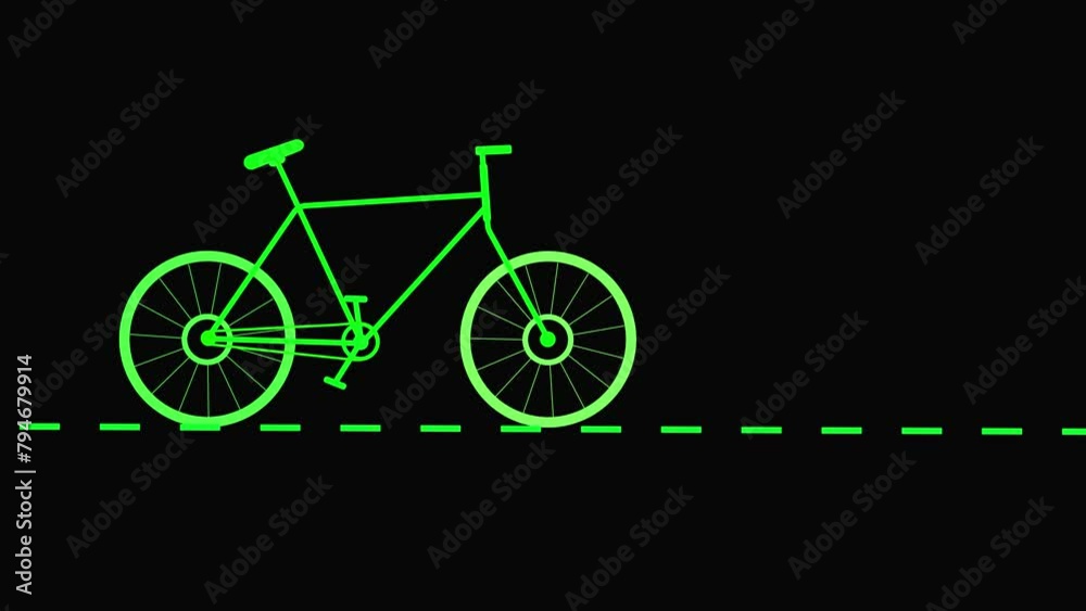 Simple Bicycle icon glyph style design, simple design logotype animation background. Bicycle icon