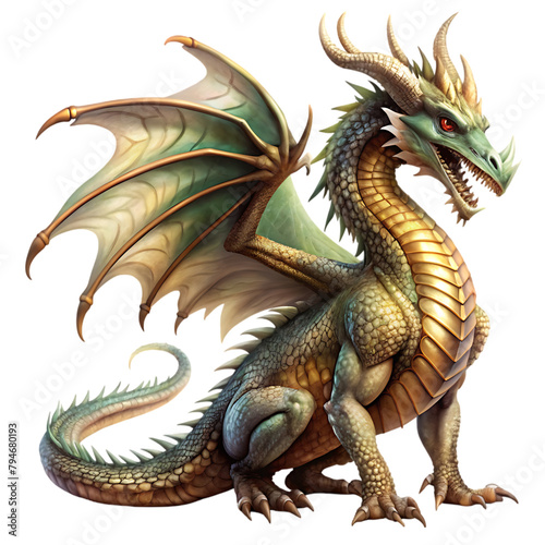 dragon with wings sitting transparent background © png sublimation