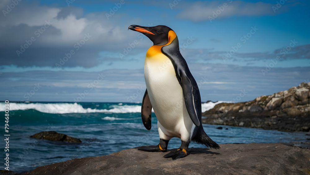 Fototapeta premium penguin on the beach