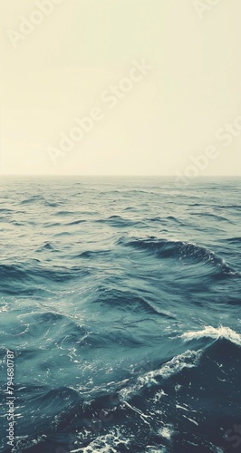 Wallpaper Mural Vast ocean with gentle waves, muted color palette, in the style of vintage photography. Torontodigital.ca