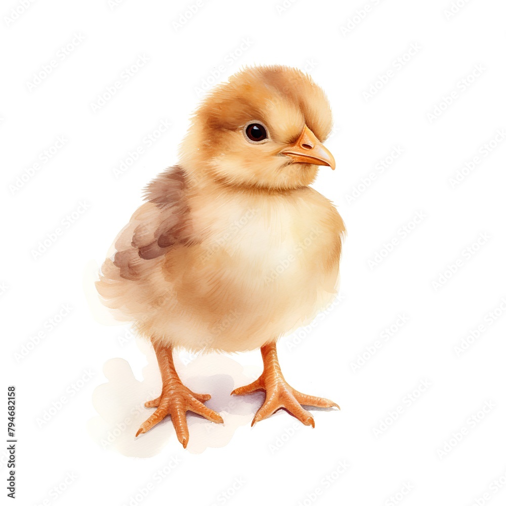 chick isolated on white background. 3d rendering, 3d illustration.