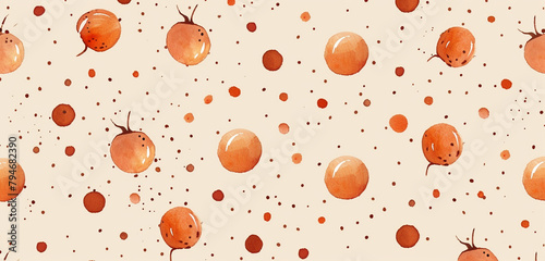 Burnt orange polka dots on beige, a warm vector nod to autumn's charm.