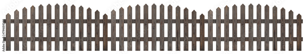 Wooden fence isolated on white. Enclosing structure Wooden fence isolated on white. Enclosing structure