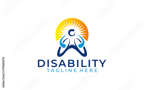 Illustration graphic vector of modern passionate disability people logo design template