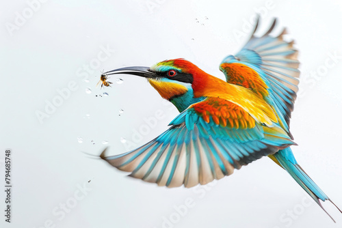 A bee-eater snaps, mid-hunt photo